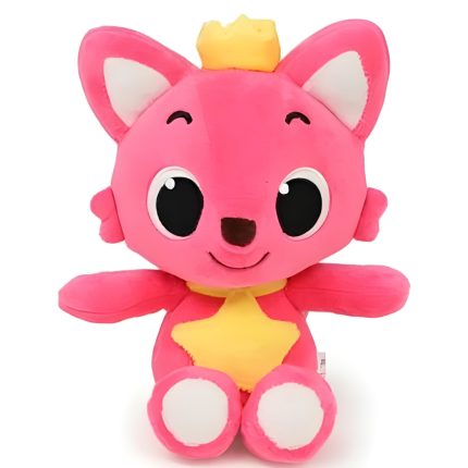 Adorable Pink Fox Plush Toy with Crown Workouzia